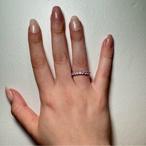 Pink eternity band ring